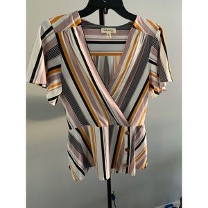 Striped Sursplice top